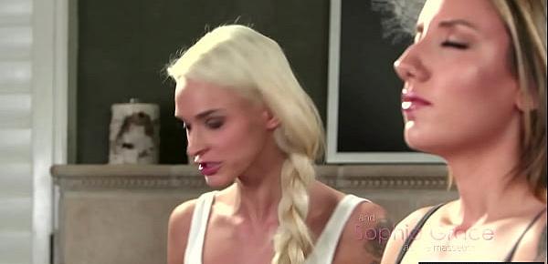  Petite blonde Emma Hix licked teens Sophia Grace wet pussy after massage